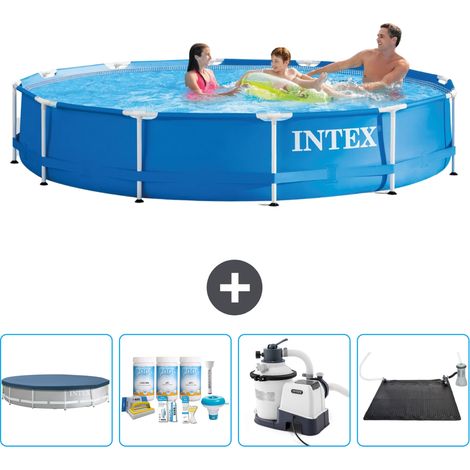 Piscine Intex Cadre Rond - 366 x 76 cm - Bleue - Incluse Accessoire CB62 (1/5)