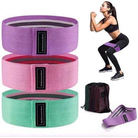 Fascia elastica in tessuto per allenamento di forza, 3 livelli di resistenza, ideale per yoga, pilates, fitness, squat e glute bridge. (1/4)