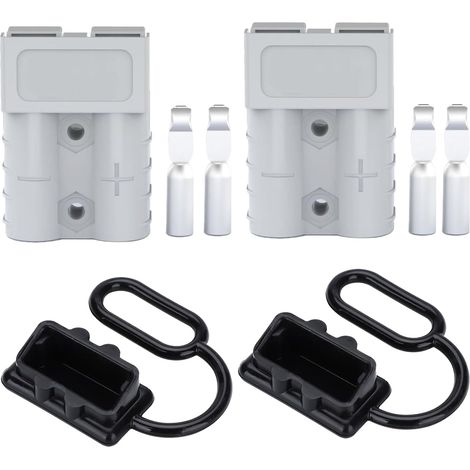 2 Pièces Connecteur de Batterie 600V 50A, Prise Connecteur Batterie, Connecteur Rapide de Batterie 50 A, pour Voiture, Moto, Van et Bateau, Facile à Installer (1/5)