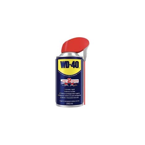 WD-40 LUBRIFICANTE SPRAY MULTIUSO 5 FUNZIONI ML.250- - ml.250 spray c/erogatore a doppia posizione - 12 pezzi WD40