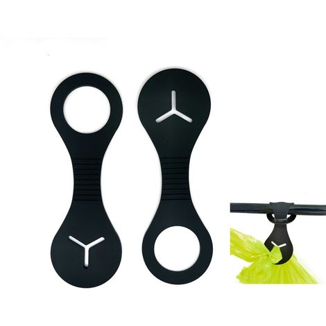 Set di 8 contenitori in silicone per escrementi di cane per guinzagli, porta sacchetti per escrementi di cane per guinzagli, porta sacchetti per rifiuti, dispenser (nero) (1/3)