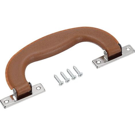 Bagage Poignées, 151 mm / 5,94 Pouce Plastique Tirer Maintien Valise Étui Remplacement Poignées avec Vis pour Étui Valise Boîte à outils, Brun (1/5)