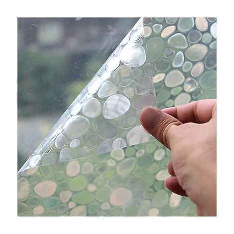 2 (40x100cm) Film Rayures Statiques Pour Fentre De Salle De Bain, Assurer L'infini, Motif Circulaire (1/5)