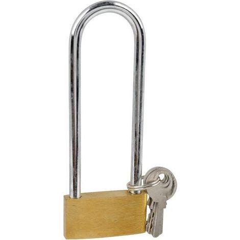 Cadenas en laiton COGEX 40mm anse longue - A clé - 2 clés - Jaune - Utilitaire (1/3)