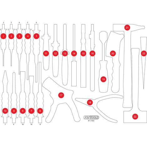 KS TOOLS Insert en mousse vide pour 811.1023 ( 811.1023-97 )