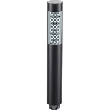 Pommeau de Douche cylindrique,Douchette pour Salles de Bain,Pommeau de Douche Haute Pression avec 66 Buses Anti-Calcaire,Pommeau de Douche Anti Calcaire Acier inoxydable 304,Chrome. (Noir) (1/5)