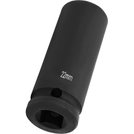 Douille à impact - - 22mm - Acier robuste - Revêtement satiné noir - 1/2 pouces (1/4)