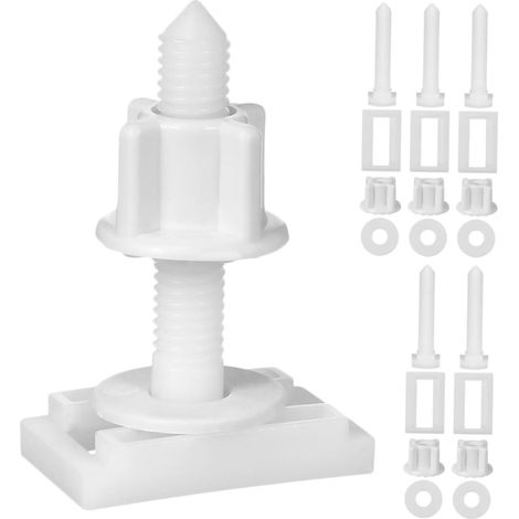 Vis de Fixation pour Abattant Wc en Abs Blanc, Lot de 6 Sets (1/5)