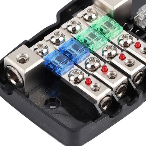 Boîtier de Fusibles Audio Voiture 4 Voies avec LED pour SUV, ATV, UTV - Support de Distribution Multifonction (1/2)