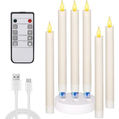Bougies LED Rechargeables HC-022S avec Télécommande, Pack de 6, Blanc Chaud (1/5)