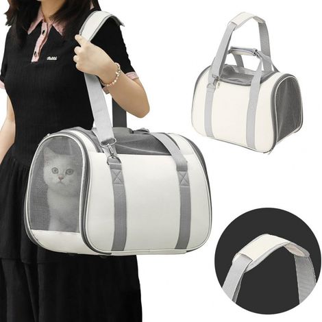 sac sport ansport souple pour animaux compagnie, bandoulière et fourre tout chats jusqu'à 5 kg chien (1/4)