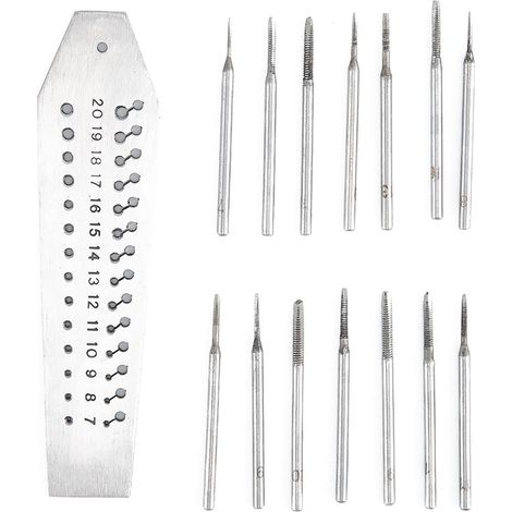 Lot de 28 tarauds en acier pour filetage, outil de coupe de vis, kit de réparation de montres (1/5)