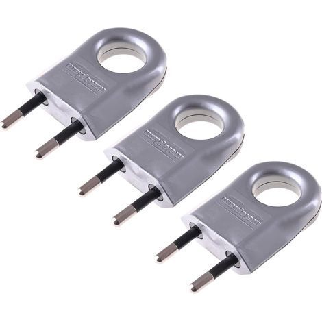 3 Pièces Fiche Plate, 2 Broches, Cuivre, ABS, 230V, 6A, Pour Électroménager (1/5)