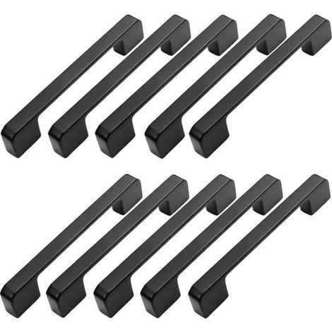 10pcs Poignée Meuble Entraxe 96mm-Poignée Porte Cuisine Noire Poignee Barre Meuble Poignee De Cuisine Noire 96mm (1/4)