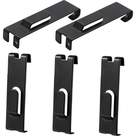 Crochets Muraux Grillagés en Fer Noir pour Panneaux Perforés, 5 Pièces, Supports Suspendre pour Cadres Photo et Objets d'Art, Rangement Atelier et Buanderie (1/5)