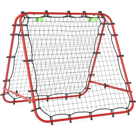 Rete rebounder per allenamento calcio in acciaio rosso 100 x 95 x 90 cm (1/5)