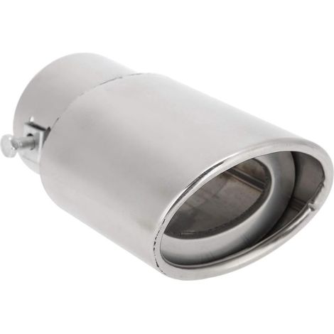 Embout Tuyau De Sortie Pot D'échappement, Silencieux Arrière D'échappement Universel En Acier Inoxydable Argenté Brillant D'acier Intérieur Voiture Echappement Poli Et Chromé Plug Play (1/5)