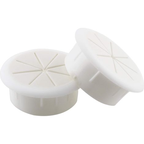 Lot de 2 passe-câbles de bureau de 50 mm (2 pouces) - Cache-câbles pour ordinateur de bureau - Blanc