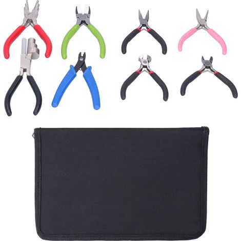 8Pcs Pliers Kit High Carbon Steel Needle Nose Diagonal Jewelry Crimping Winding Cutting Tools
