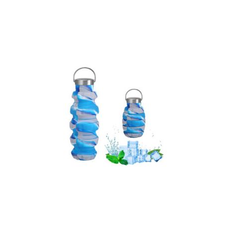 (B) 500 ml faltbare Silikon-Wasserflasche, wiederverwendbare Sport-Wasserflasche Pom-Crezuo