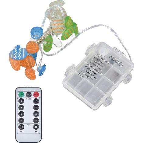Oster-Lichterkette mit warmweißem Licht, IP44 wasserdicht, LED-Ostereierlichter mit 8 Funktionsmodi, 4 m / 13,1 ft, 40 Lichter (1/5)