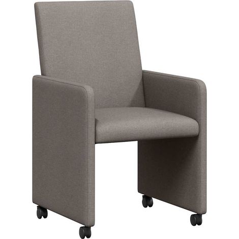 Maison Exclusive - Esszimmerstühle mit Rollen 2 pcs Taupe 57 x 66