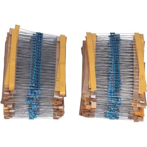 Kit d'assortiment de résistances, 2600 pièces, Film métallique 1RΩ-3MΩ 1/4W, accessoires électroniques de résistance (1/5)