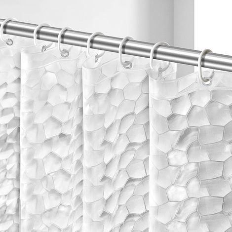 Rideau de douche translucide, rideau de douche extra long 180200cm, rideau de douche lavable (1/5)
