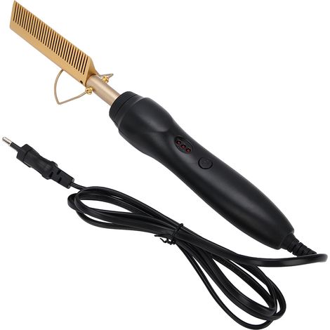Multifunktionales elektrisches Haarglätter- und Lockengerät, beheizter Haarkamm (EU-Stecker 220 V) (1/5)