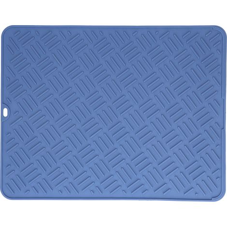 Sous-main en silicone résistant à la chaleur, anti-brûlure imperméable pour cuisine (Bleu marine, 45x35cm) (1/5)