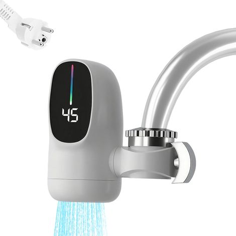 Elektrischer Warmwasserbereiter-Wasserhahn – Schnellheizender Elektrohahn mit digitaler LED-Anzeige 3000 W Zubehör für Bad, Hotel, Wohnmobil, Küche und Innenräume (1/5)