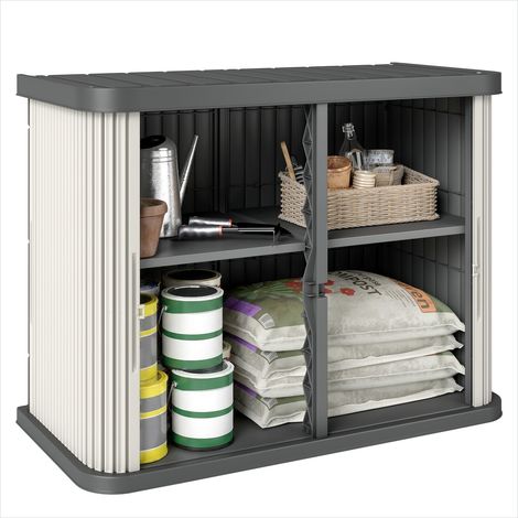 Chariot de jardin Coffre jardin 480 L polypropylène marron (1/5)