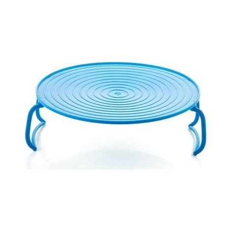 Plateau Rond Cuiseur Vapeur Rack, Double Couche Vapeur Rack Support de Plateau de Cuisson en Plastique avec Jambe Pliable pour Plats au Four Micro-ondes Assiette Plateau Cuisson à la Vapeur Rack (1/5)