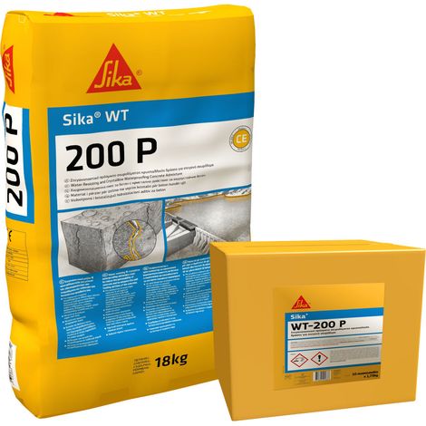 Sika® WT-200 P - Aditivo de impermeabilización cristalina para hormigón - 1,75 kg - Bolsa hidrosoluble - Gris