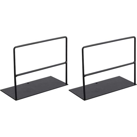 1 Paire de Serre-Livres en Fer forgé Support de Livre Simple Bureau Support de Magazine Noir (1/5)