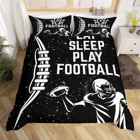 Football Parure de Lit 140x200cm Américains Football Player Housse de Couette Rugby Concurrentielle Jeux Sets de Housse de Couette Ball Parure Housse de Couette - 140 x 200 cm (1/5)