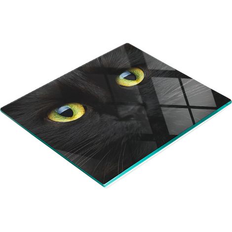 Tablero decorativo multifuncional de vidrio templado con dise帽o de ojo de gato, 60x52 cm.