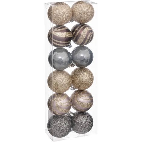 Weihnachtskugeln, mehrfarbig, Ø 4 cm, 12er-Set