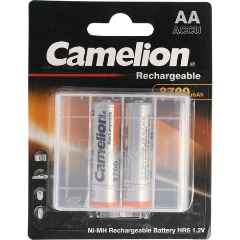 NiMH-Mignon-Akku CAMELION, 2700 mAh, 2 Stück ,mit Batterienbox (1/4)
