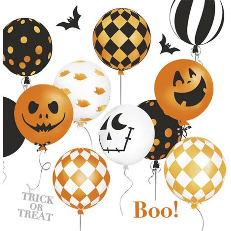 Servilletas de papel con forma de globos para Halloween, 33x33cm, 20 unidades.
