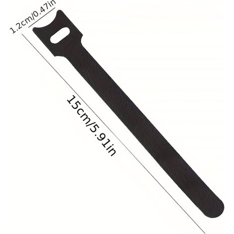 Lot de 10 attaches-câbles à crochet et boucle, sangles auto-adhésives en nylon durables pour ranger les câbles de données, les fils de casque et les fournitures de bureau (1/5)