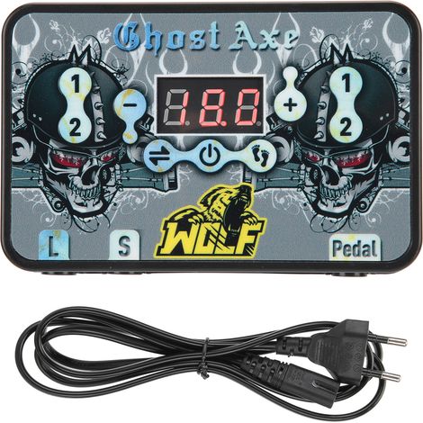 Alimentation pour Machine à Tatouage avec Affichage LCD, 3 Designs de Prise et Pédale, Double Mode, 90‑265V, Prise EU (1/5)