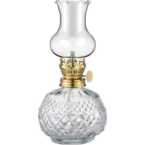 Lampe à Pétrole Rustique en Verre Design Vintage, Lampe à Huile Décorative Maison Festivals, Style Romantique et Authentique (1/5)