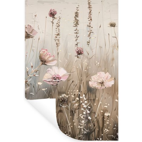 STICKER MURAL Fleurs - Rose - Moderne - Beige Décoration murale 40x60 cm (1/5)