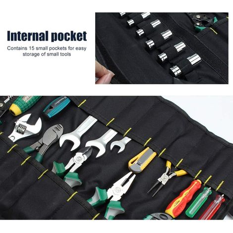 1 pièce outil rouler sac petit organisateur clé tournevis pince organisateur toile rouler sac manchon sac à outils (1/4)