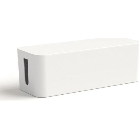 Boîte pour câbles (Boite Rangement pour cables chargeurs et multiprises, boitier cache câbles 40x15,5x13,5cm, pieds en caoutchouc) Blanc (1/5)