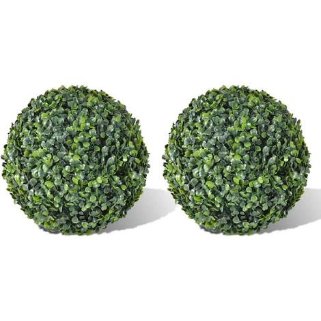 vidaXL Arbusto de bolas Boj artificial 2 unidades 35 cm (1/4)