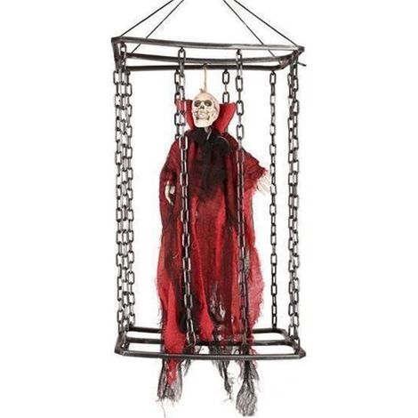 Décoration Vampire d' Halloween en cage 50cm (vibrant-sonore)