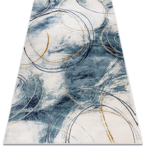 Exklusiv EMERALD Teppich A0087 glamour, stilvoll Kreise blau / gold blue 160x220 cm