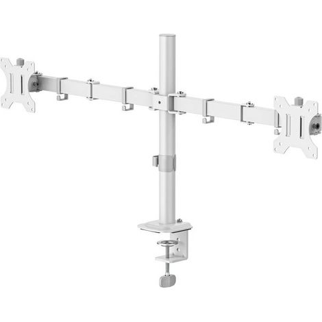 Hama Supporto da tavolo per monitor 2 Display: (s) 88,9 cm (35) Bianco Regolabile in altezza, Girevole, Rotante, Incli (1/5)